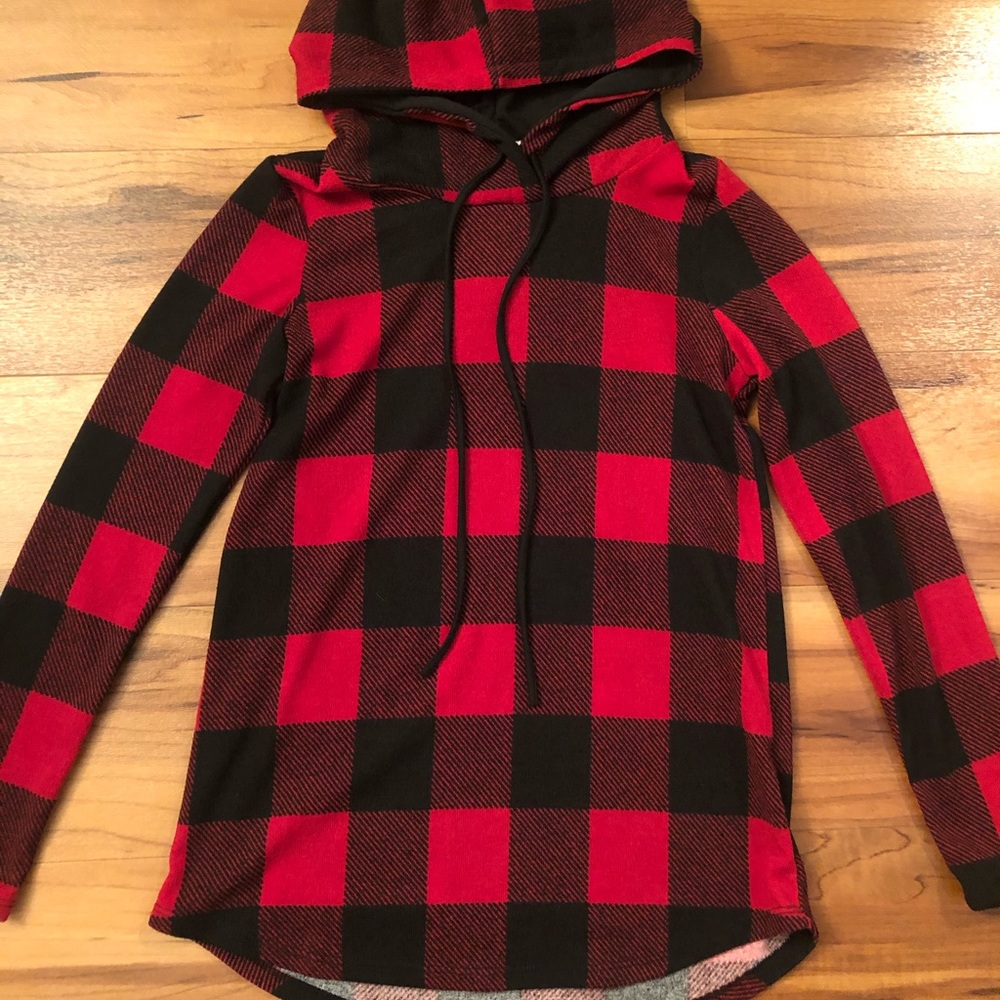 Buffalo plaid hoodie size Small